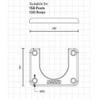 Bezpečnostná zábrana A-SAFE, bezpečnostná pätka Slider Plate pre stlpik pr. 158 mm