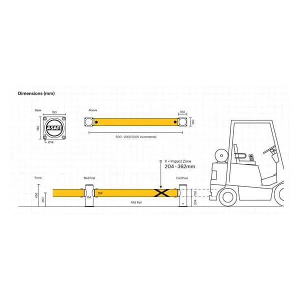 Bezpečnostná zábrana A-SAFE, eFlex Single Traffic Barrier – 0,6 m