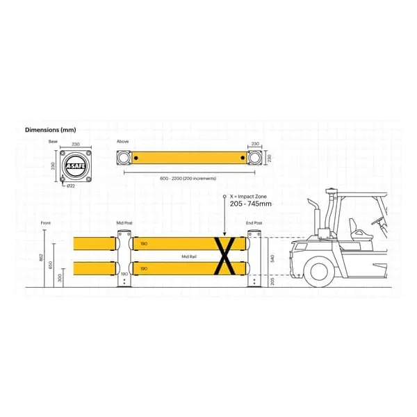 Bezpečnostná zábrana A-SAFE, iFlex Double Traffic Barrier – 8 m