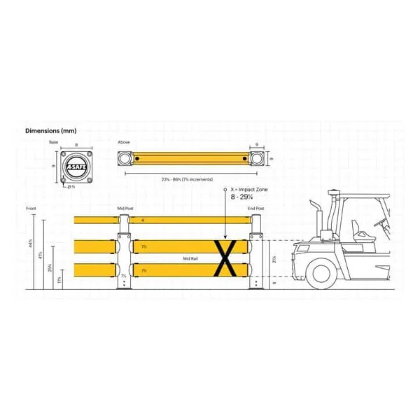 Bezpečnostná zábrana A-SAFE, iFlex Double Traffic Barrier Plus – 4,6 m