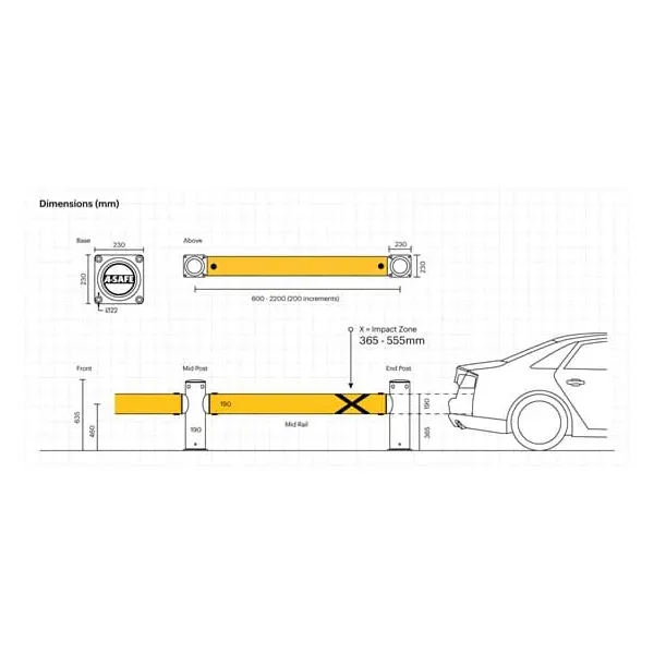 Bezpečnostná zábrana A-SAFE, iFlex Single Traffic Barrier Vysoká – 8,2 m