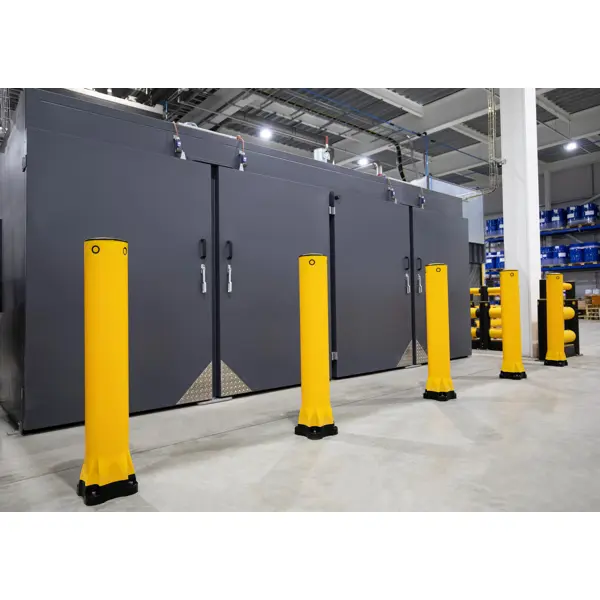 Bezpečnostná zábrana A-SAFE, Monoplex Bollard – žltá, v. 1195 mm, d.190 mm, len interiér