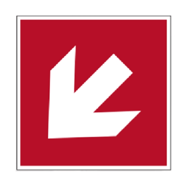 Bezpečnostné požiarne značenie, diagonálna indikátor smeru – fólia, 100×100 mm