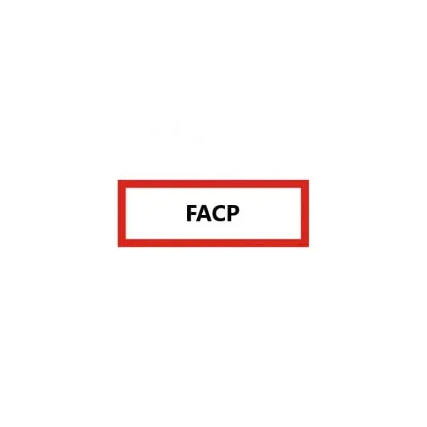 Bezpečnostné požiarne značenie, "FACP" – fólia, 420×148 mm