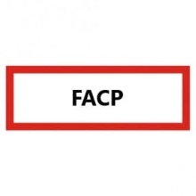 Bezpečnostné požiarne značenie, "FACP" – luminiscenčná fólia, 210×74 mm