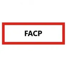 Bezpečnostné požiarne značenie, "FACP" – luminiscenčná fólia, 210×74 mm