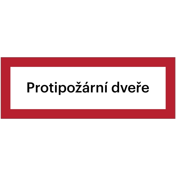 Bezpečnostné požiarne značenie, "protipožiarné dvere" – fólia, 210×74 mm
