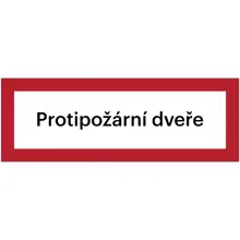 Bezpečnostné požiarne značenie, "protipožiarné dvere" – luminiscenčný plast, 420×148 mm