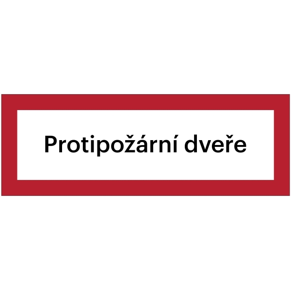 Bezpečnostné požiarne značenie,  "protipožiarné dvere" – plast, 210×74 mm