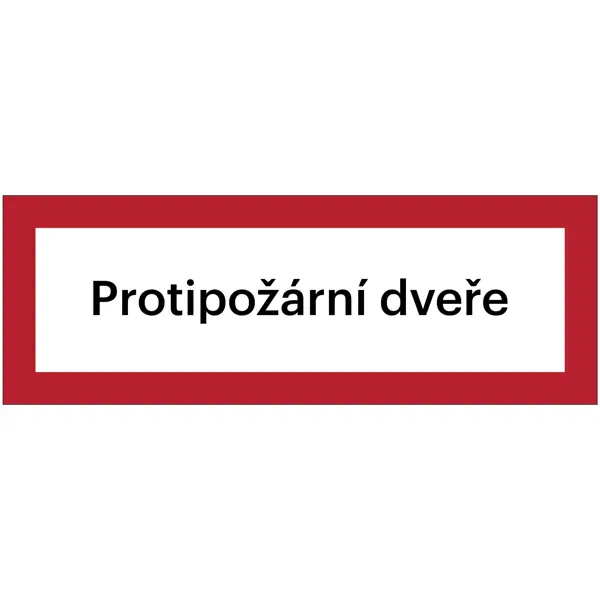 Bezpečnostné požiarne značenie, "protipožiarné dvere" – plast, 210×74 mm