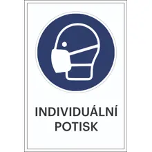 Bezpečnostné príkazové značenie, Noste ochrannú masku, s možnosťou individuálneho textu – hliníkový kompozit, 300×450 mm