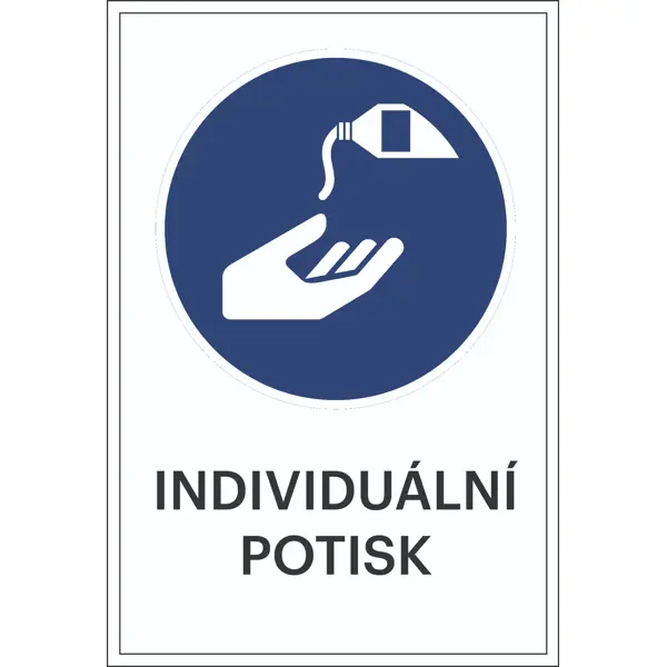 Bezpečnostné príkazové značenie, Ochrana kože, s možnosťou individuálneho textu – hliníkový kompozit, 500×750 mm