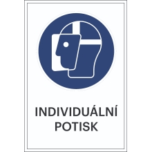 Bezpečnostné príkazové značenie, Použite bezpečnostnú masku, s možnosťou individuálneho textu – hliníkový kompozit, 500×750 mm