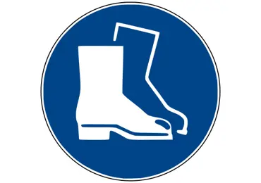 Bezpečnostné príkazové značenie – Použite ochrannú obuv