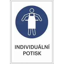 Bezpečnostné príkazové značenie, Použite ochrannú zásteru – hliníkový kompozit, s možnosťou individuálneho textu, 400×600 mm
