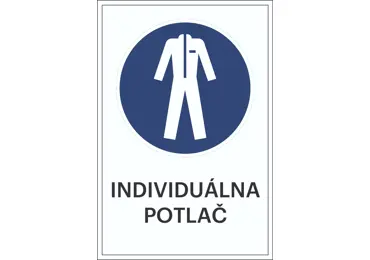 Bezpečnostné príkazové značenie – Použite ochranný odev + individuálny text