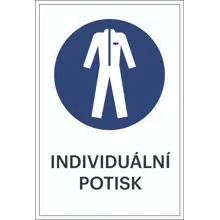Bezpečnostné príkazové značenie, Použite ochranný odev, s možnosťou individuálneho textu – hliníkový kompozit, 400×600 mm