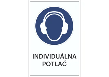 Bezpečnostné príkazové značenie – Použite ochranu uší + individuálny text