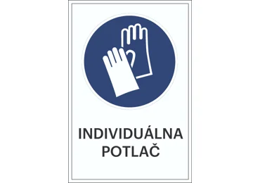 Bezpečnostné príkazové značenie – Použite rukavice + individuálny text