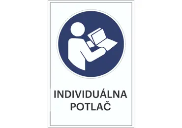 Bezpečnostné príkazové značenie – Prečítajte si návod + individuálny text