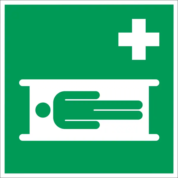 Bezpečnostné únikové značenie, nosítka – luminiscenčná fólia, 150×150 mm