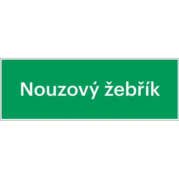 Bezpečnostné únikové značenie, "Núdzový rebrík" – luminiscenčná fólia, 400×140 mm