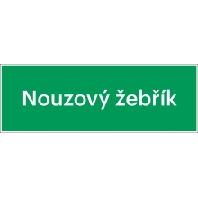 Bezpečnostné únikové značenie, "Núdzový rebrík" – luminiscenčný hliníkový kompozit, 300×105 mm