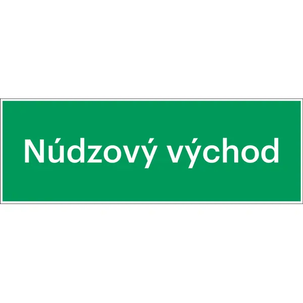 Bezpečnostné únikové značenie, "Núdzový východ" – luminiscenčná fólia, 300×105 mm