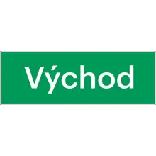 Bezpečnostné únikové značenie, "Východ" – luminiscenčný hliníkový kompozit, 300×105 mm