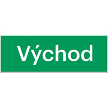 Bezpečnostné únikové značenie, "Východ" – luminiscenčný hliníkový kompozit, 400×140 mm