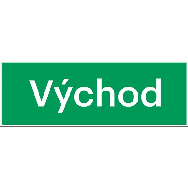 Bezpečnostné únikové značenie, "Východ" – plast, 400×140 mm