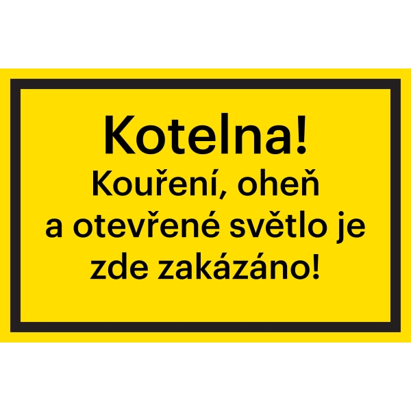 Bezpečnostné značenie, Kotolňa! – fólia, 200×133 mm