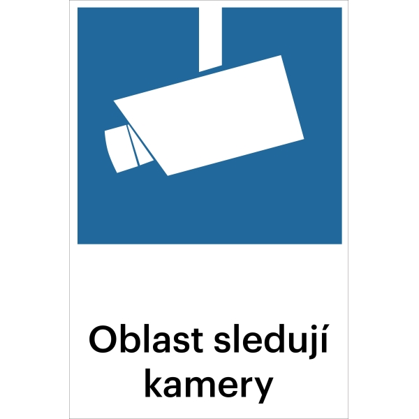 Bezpečnostné značenie, "Oblasť sledujú kamery" – fólia, 300×200 mm
