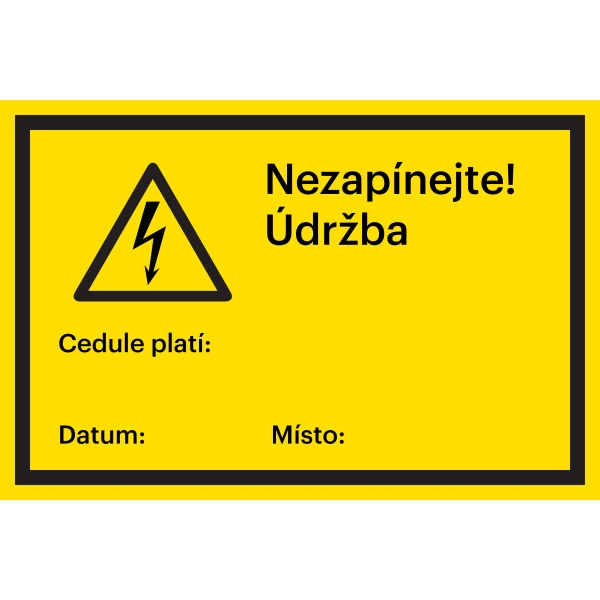 Bezpečnostné značenie, Údržbárske práce s piktogramom – fólia, 200×133 mm