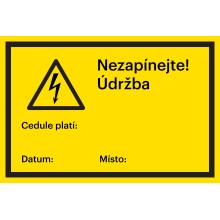 Bezpečnostné značenie, Údržbárske práce s piktogramom – hliníkový kompozit, 200×133 mm