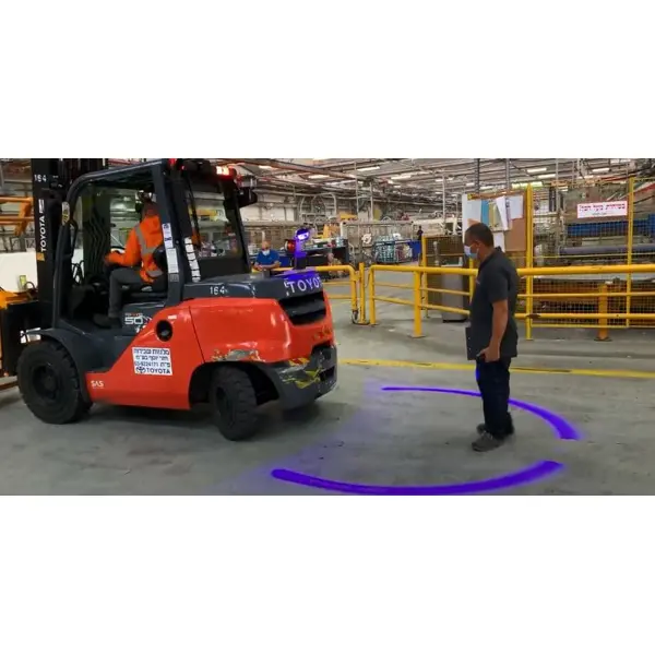 BlueDetect, bezpečnostné bodové svetlo pre VZV s cúvacími senzormi – 1× Radarový detektor, 1× LED svetlo 180°, 1× kovový držiak