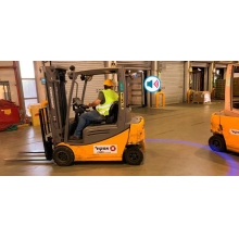 BlueDetect, bezpečnostné bodové svetlo pre VZV s cúvacími senzormi – 1× Radarový detektor, 1× LED svetlo 180°, 1× kovový držiak