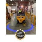 BlueDetect, bezpečnostné bodové svetlo pre VZV s cúvacími senzormi – 2× Radarový detektor, 1× LED svetlo 180°, 1× kovový držiak, 3× magnet