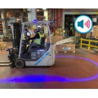 BlueDetect, bezpečnostné bodové svetlo pre VZV s cúvacími senzormi – 2× Radarový detektor, 1× LED svetlo 180°, 1× kovový držiak, 3× magnet