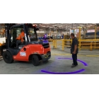 BlueDetect, bezpečnostné bodové svetlo pre VZV s cúvacími senzormi – 2× Radarový detektor, 1× LED svetlo 180°, 1× kovový držiak, 3× magnet