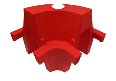 Cestné plastové zvodidlo rohové, mobilná zábrana Standard – PE, červená, v.555 mm