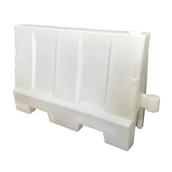 Cestné plastové zvodidlo Standard – PE, biela, 800×400×1200 mm