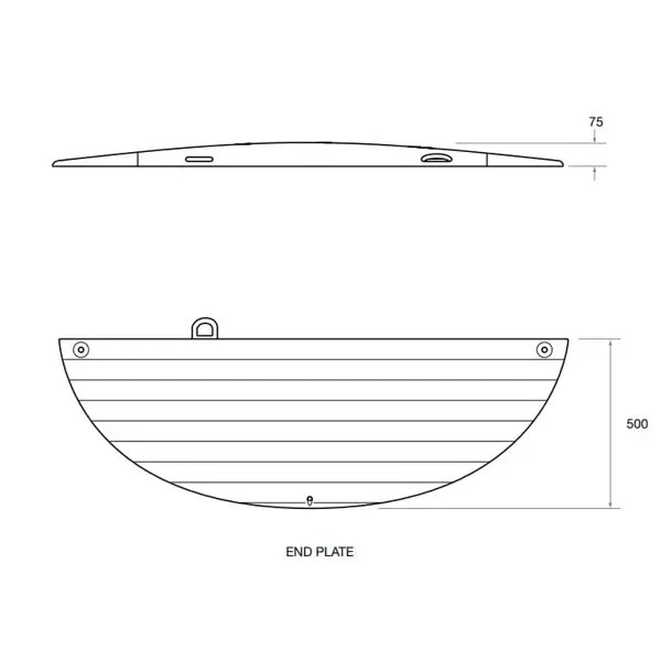 Cestné prejazdové dosky 15/5 pre šírku výkopu do 700 mm, koncový diel – SMC, nosnosť 44 t, 1500×500 mm
