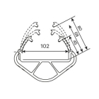 Chránič regálových stojanov iFlex RackGuard, veľký bez gumovej zarážky – žltá, v. 600mm