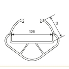 Chránič regálových stojin iFlex RackGuard, největší bez gumové zarážky – žlutá, v. 400 mm