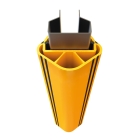 Chránič regálových stojin iFlex RackGuard, největší s gumovou zarážkou – žlutá, v. 400 mm