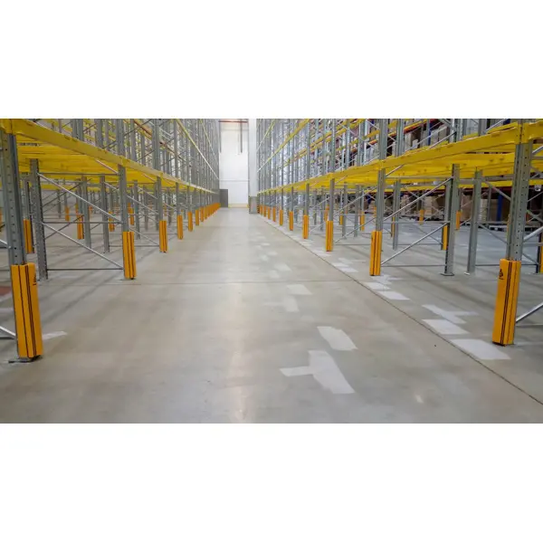 Chránič regálových stojin iFlex RackGuard, největší s gumovou zarážkou – žlutá, v. 600 mm