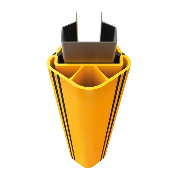 Chránič regálových stojín iFlex RackGuard, stredný bez gumovej zarážky – žltá, v. 600mm