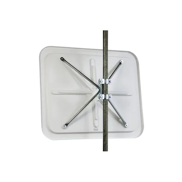 Dopravné zrkadlo Premium – nerez, červeno-biely rám, 60×80 cm