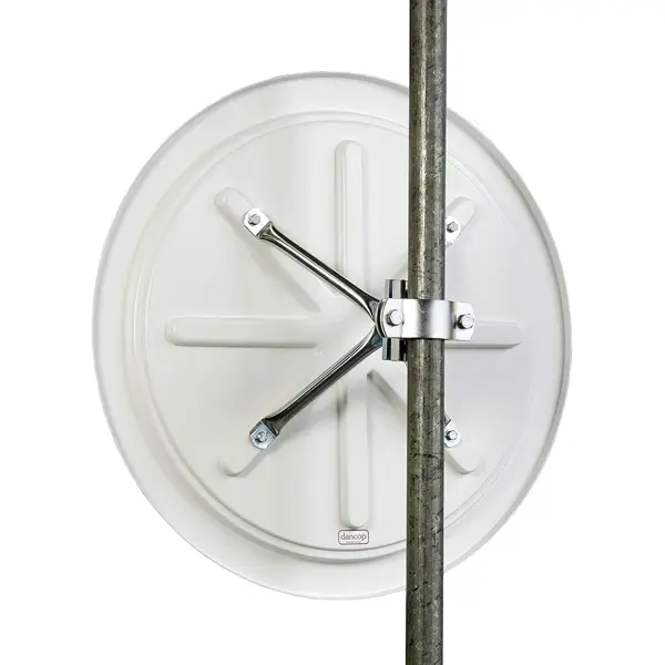 Dopravné zrkadlo Premium – nerez, červeno-biely rám, pr. 80 cm